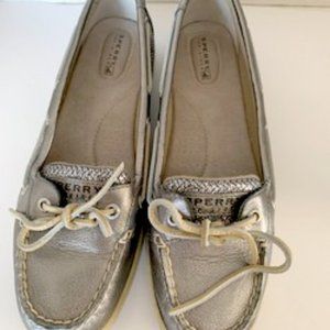 Sperry Top-Sider Gray Shoes Loafers  9.5 M Glittery!
